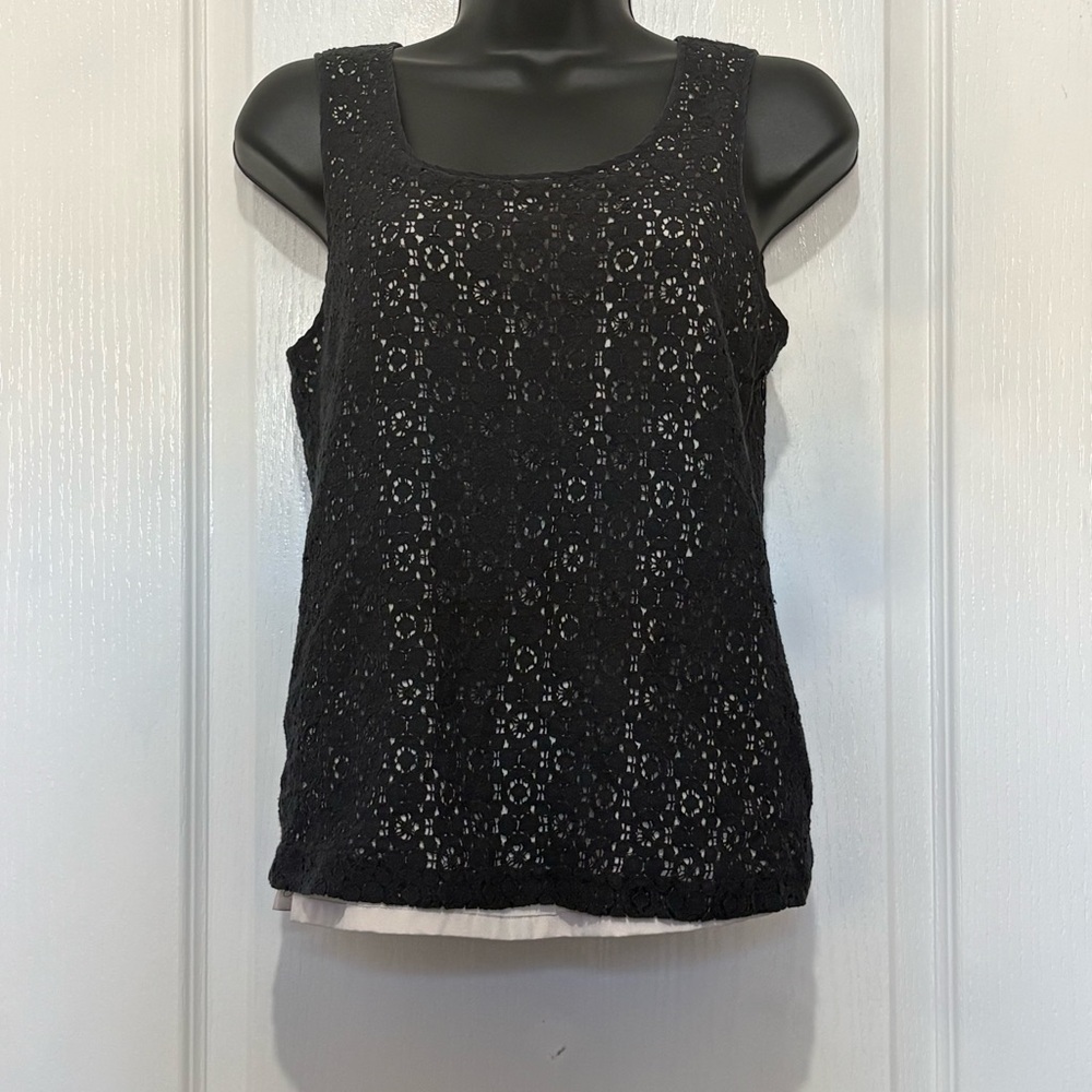 J. Crew Black Lace Tank Top